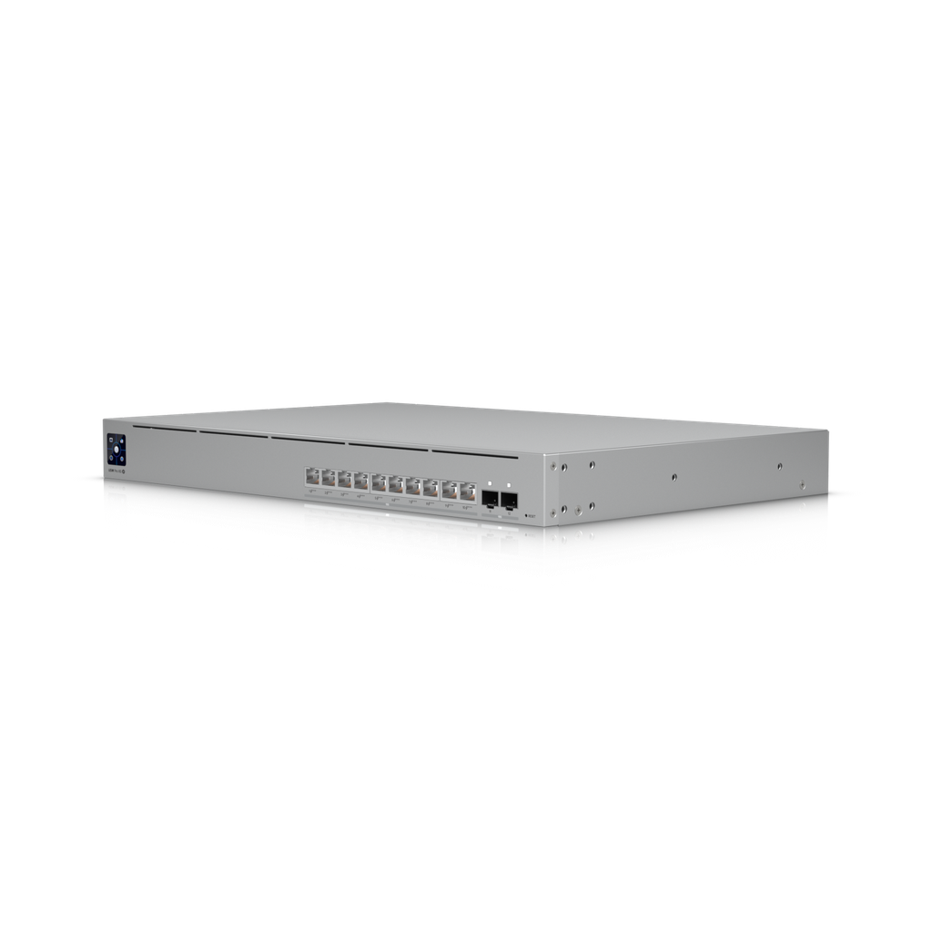 Ubiquiti USW-Pro-XG-10-PoE UniFi professional-grade 10-port, Layer 3 Etherlighting™ PoE+++ switch with (10) 10 GbE (2) 10G SFP+ ports.