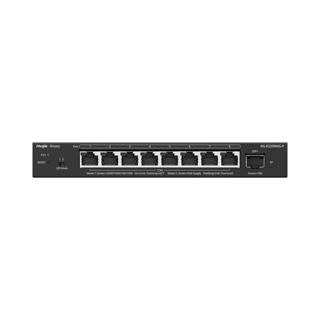 Ruijie 8-Port 2.5G PoE+ with 1 x SFP+ Port Cloud Managed Switch, 130 W